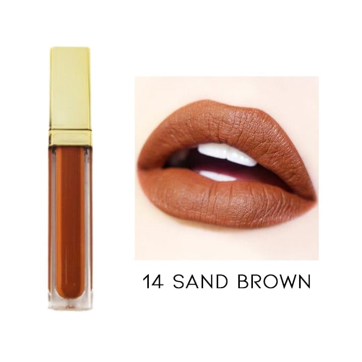 24HRS Waterproof Matte Liquid Lipstick Every Day And Night 14 Sand Brown